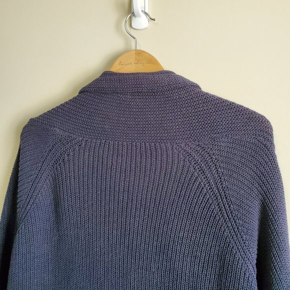 ROOTS / XS-M / Women's Cotton & Linen Blend Open Chunky Knit Cardigan Sweater - Picture 6 of 11